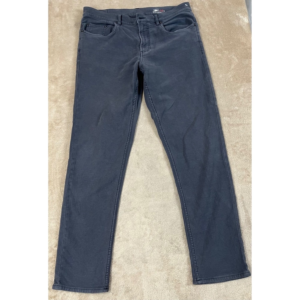 Faherty 5 Pocket Pants Men Size 34 Charcoal Gray Stretch Casual EUC